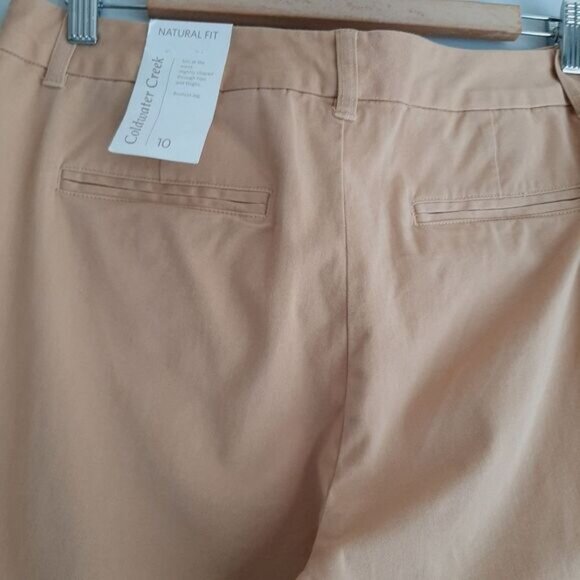 COLDWATER CREEK / Natural Fit Bootcut Leg Pants Tan Cotton Blend Sz 10 Flawed - Picture 8 of 15